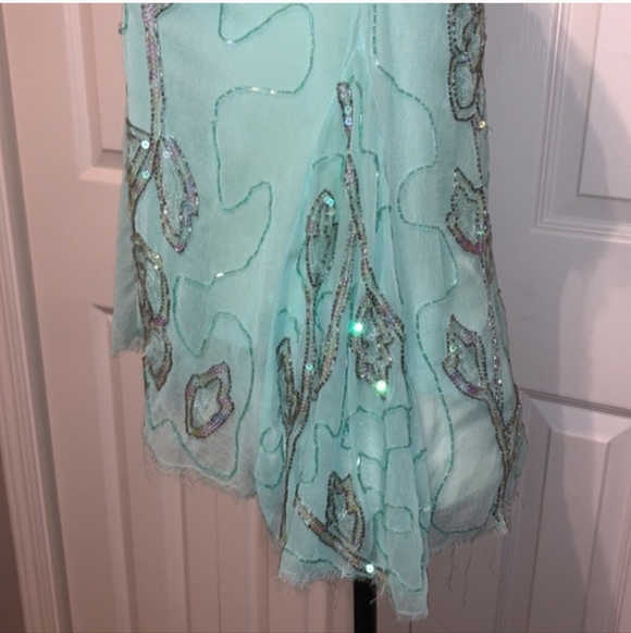 FREE PEOPLE Titan's Treasure Boho Angel Mint Green Embellished Tunic NWOT RARE - Picture 13 of 16